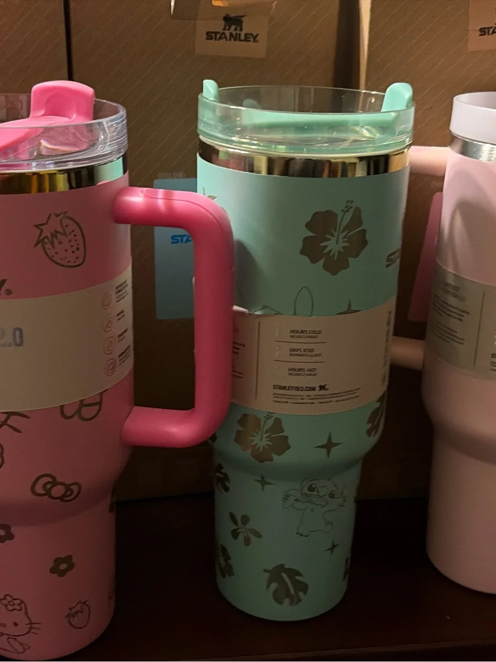 Stanley Quencher 40oz Tumbler - Light Blue & Cream with Stitch Graphics